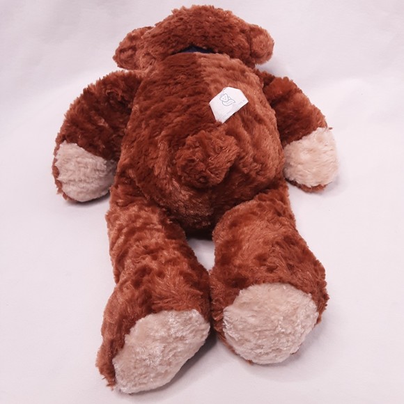 🖤Vintage 2002 Prince Plush Teddy Bear Caramel Brown With Purple Bow - Picture 5 of 8